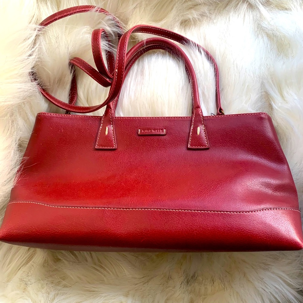 Nine West Red Leather Shoulder Bag